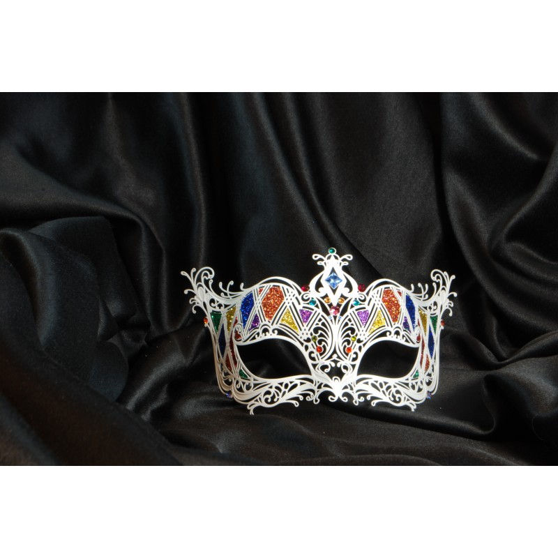 Thumbnail: Black Harlequin Mask with Glitter and Crystals 