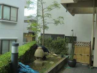 椿庭　灯籠設置