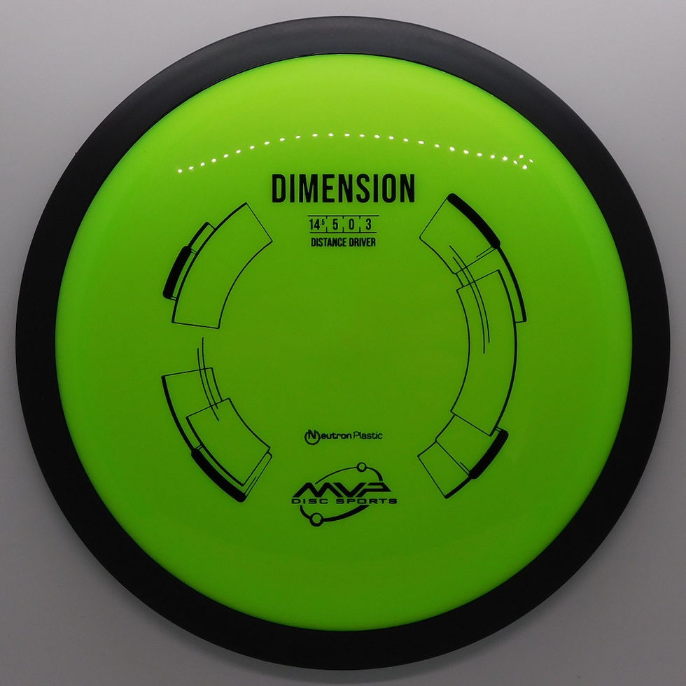 Thumbnail: MVP NEUTRON DIMENSION overstable disc. Powerful throwers might see only a small amount of turnover at high speeds