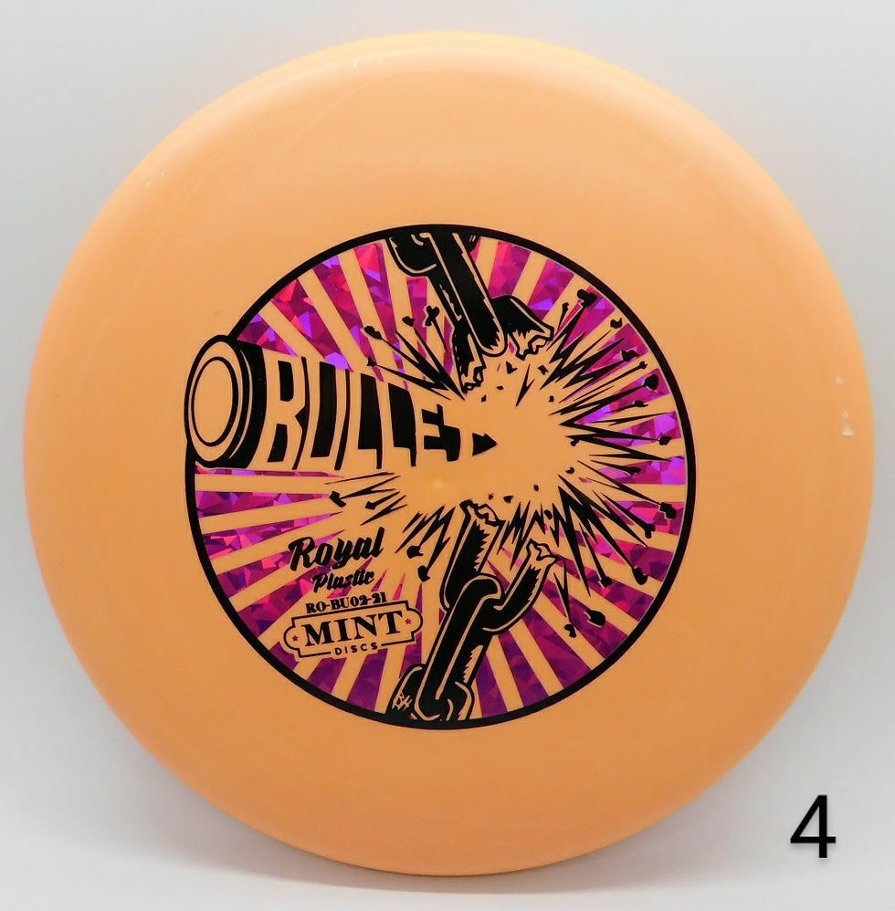Thumbnail: Mint Disc Bullet Royal Plastic RO-BU02-21 low profile, rounded disc golf putter with a micro-bead.