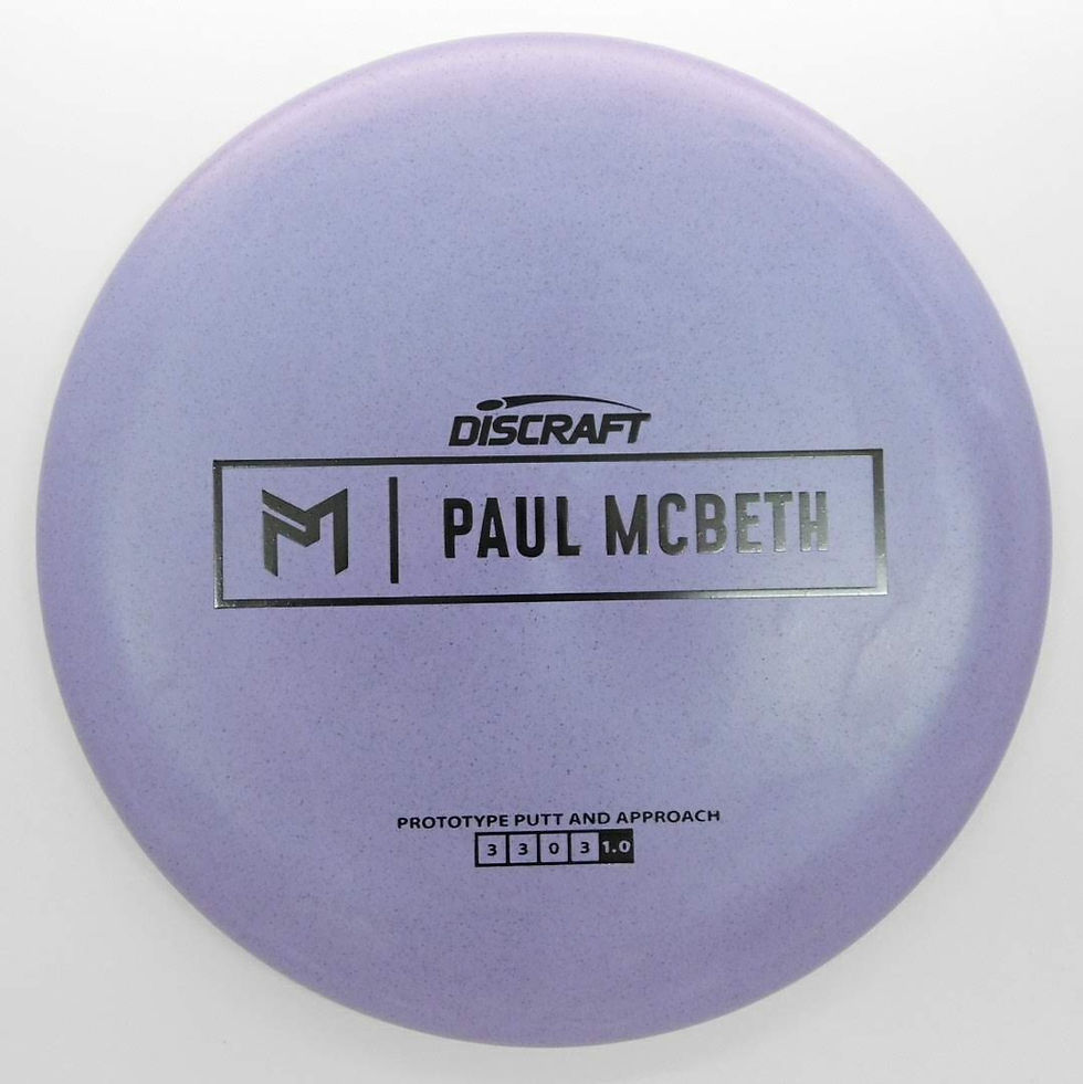 Thumbnail: DISCRAFT PAUL MCBETH RUBBER BLEND KRATOS-PROTOTYPEoverstable putt and approach disc designed for optimal performance