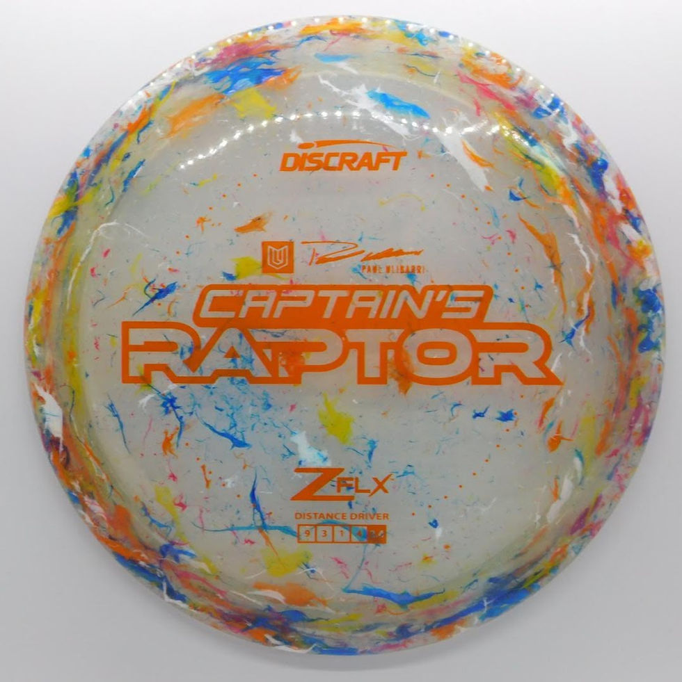 Thumbnail: DISCRAFT JB Z FLX CAPTAIN'S RAPTOR Icon Team Member, Paul Ulibarri, this disc is crafted in the fan favorite JB Z FLX blend