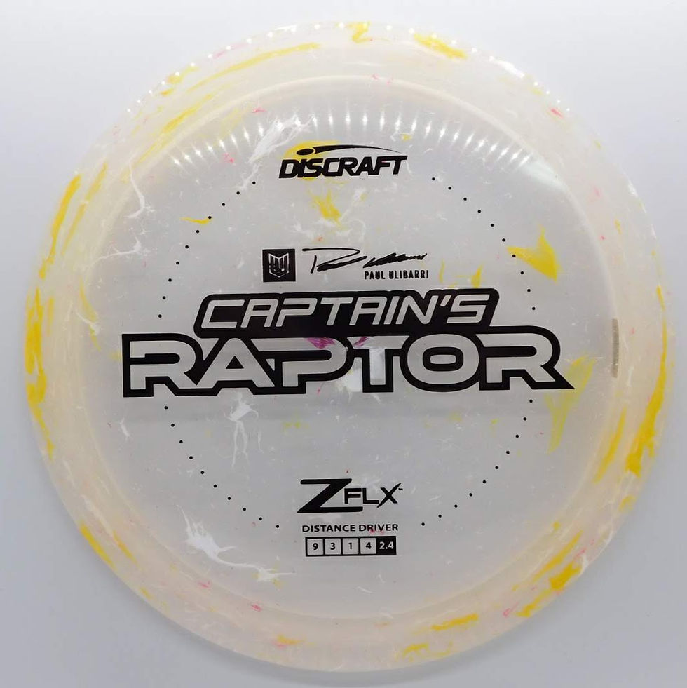 Thumbnail: DISCRAFT JB Z FLX CAPTAIN'S RAPTOR Icon Team Member, Paul Ulibarri, this disc is crafted in the fan favorite JB Z FLX blend