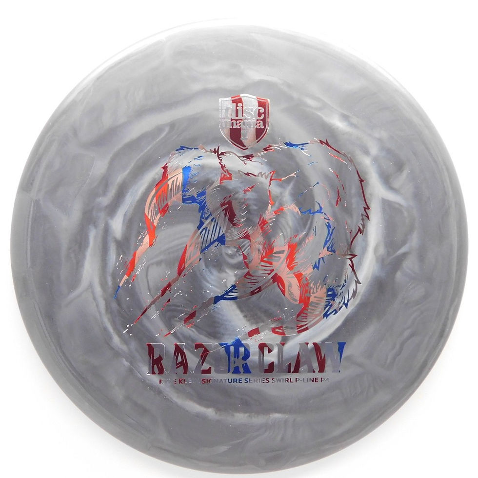 DISCMANIA RAZOR CLAW SWIRL FLEX 2 P-LINE P4 shallow, overstable putter built for precision and consistency in any condition