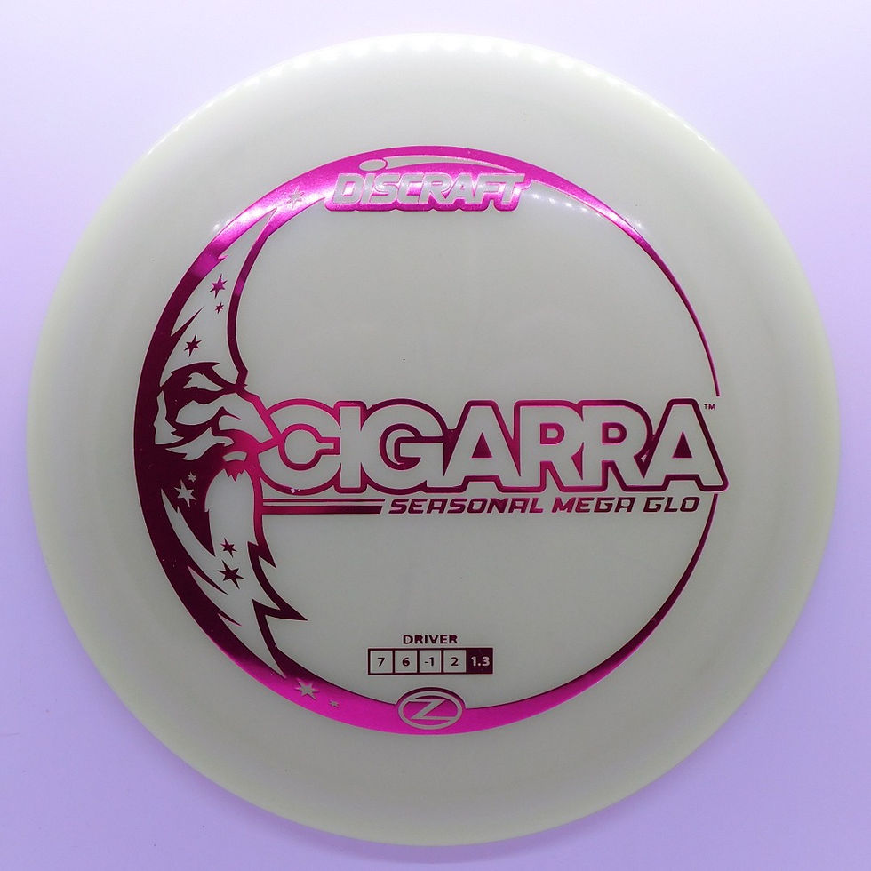 Thumbnail: DISCRAFT MEGA GLO Z CIGARRA enhanced stability, allowing throwers to confidently attack lines with torque resistance