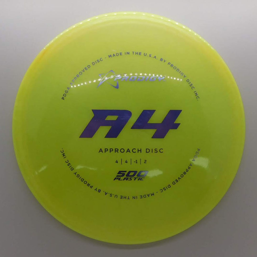 A4 is a slightly overstable disc that fills the distance gap between midranges and putters and is designed for all skills