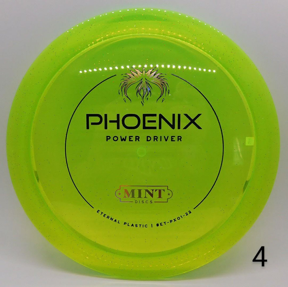 Thumbnail: Mint Disc Phoenix Eternal Plastic ET-PX01-22 super overstable, low glide, wind fighting disc golf driver