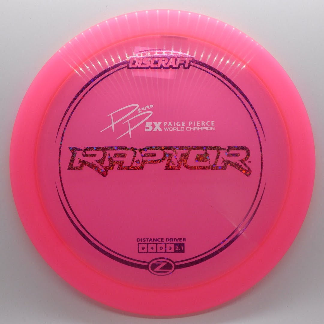 DISCRAFT Z-LINE RAPTOR speed 9 disc with a flat top and overstable finish. It is designed to slice through the air