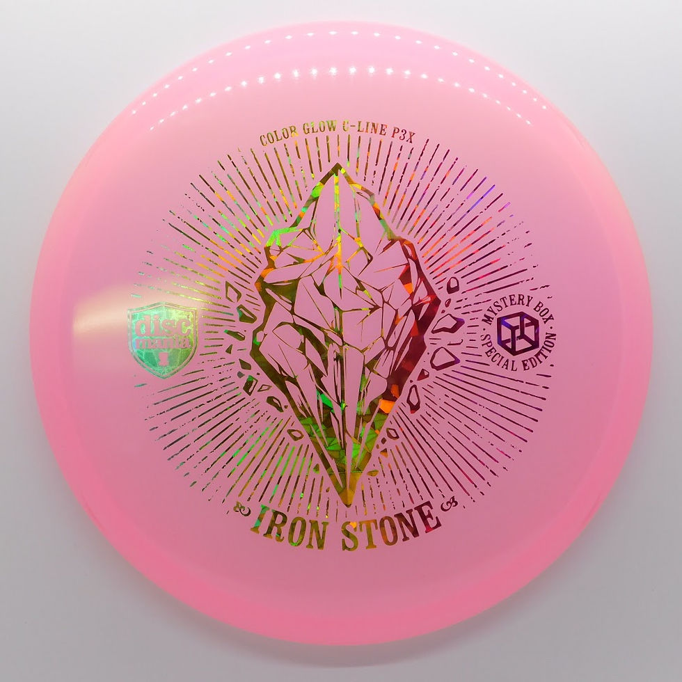 Thumbnail: DISCMANIA COLOR GLOW C-LINE P3X-IRON STONE lat, overstable, beaded putter. In the hand, it feels like an Aviar3 with a bead