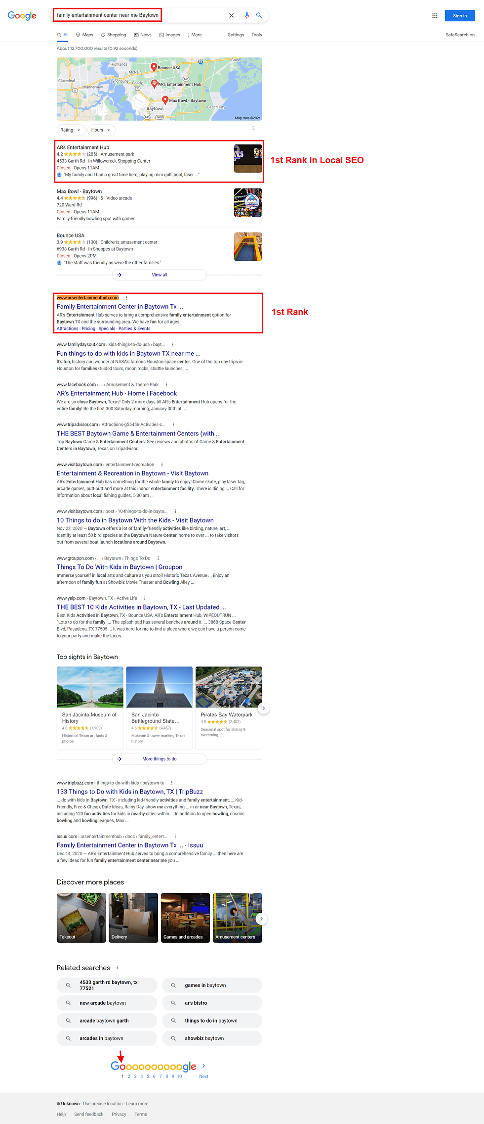 Family Entertainment Center | USA-Based Local SEO Case Study by Yudha Global