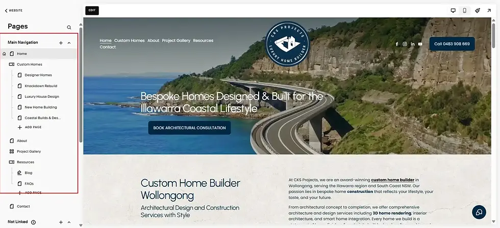 Squarespace Page Panel Setup
