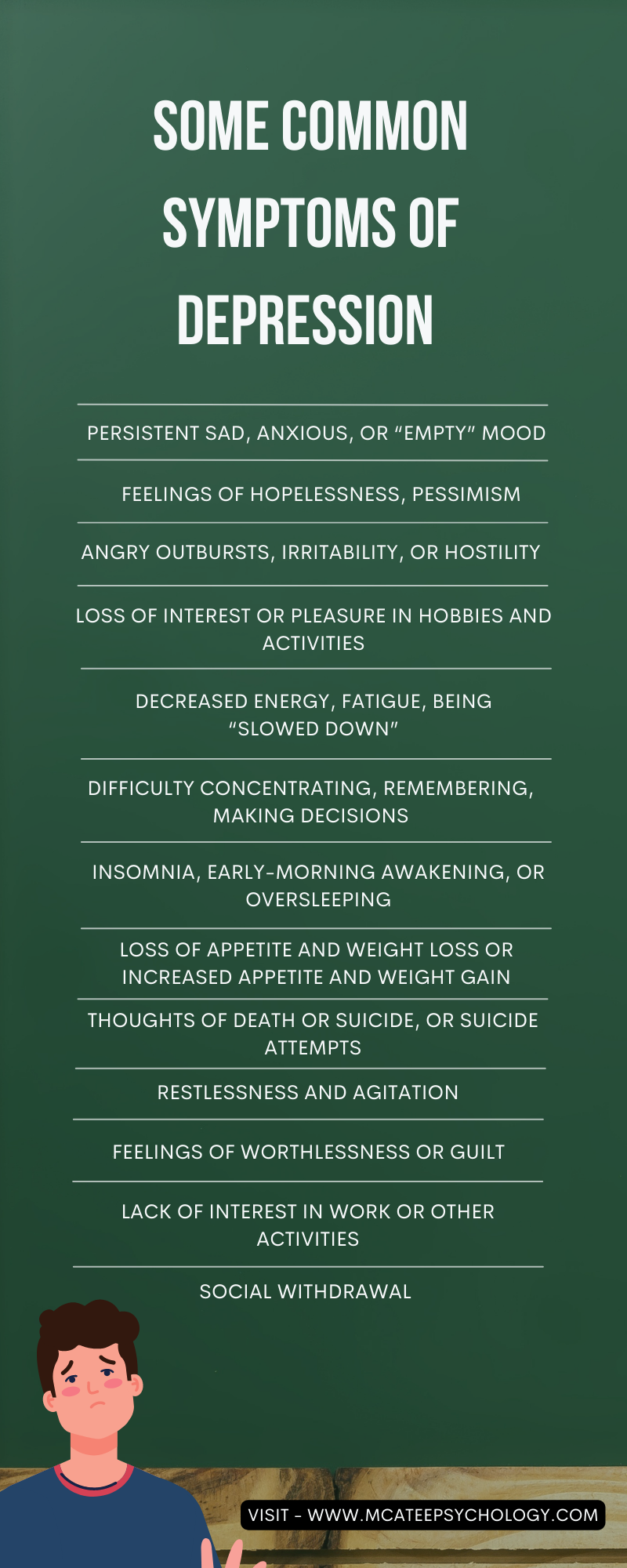 Symptoms of Depression | Mcatee Psychology | Alberta