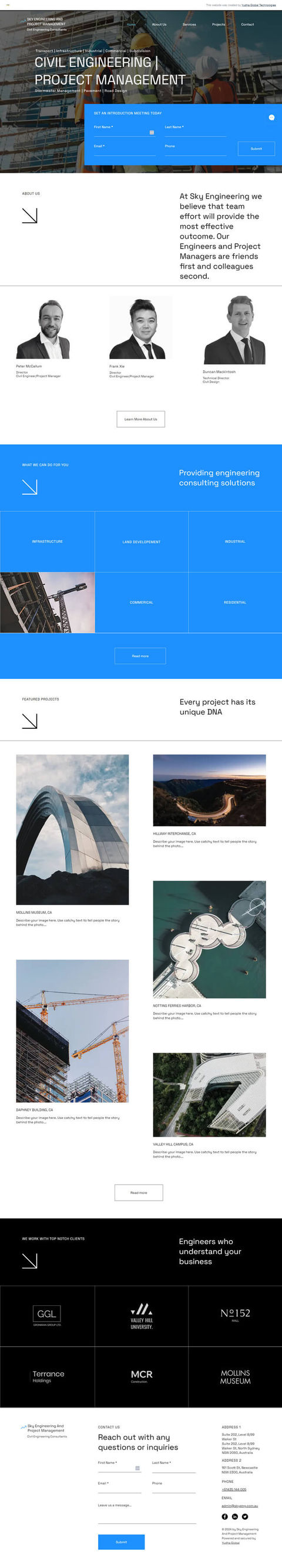 Sky Management - Construction Company Wix Studio Redesign