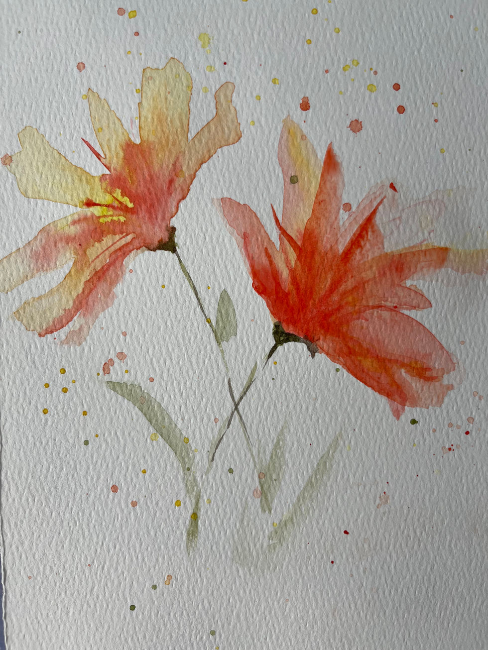 "Crimson and Clover" watercolor