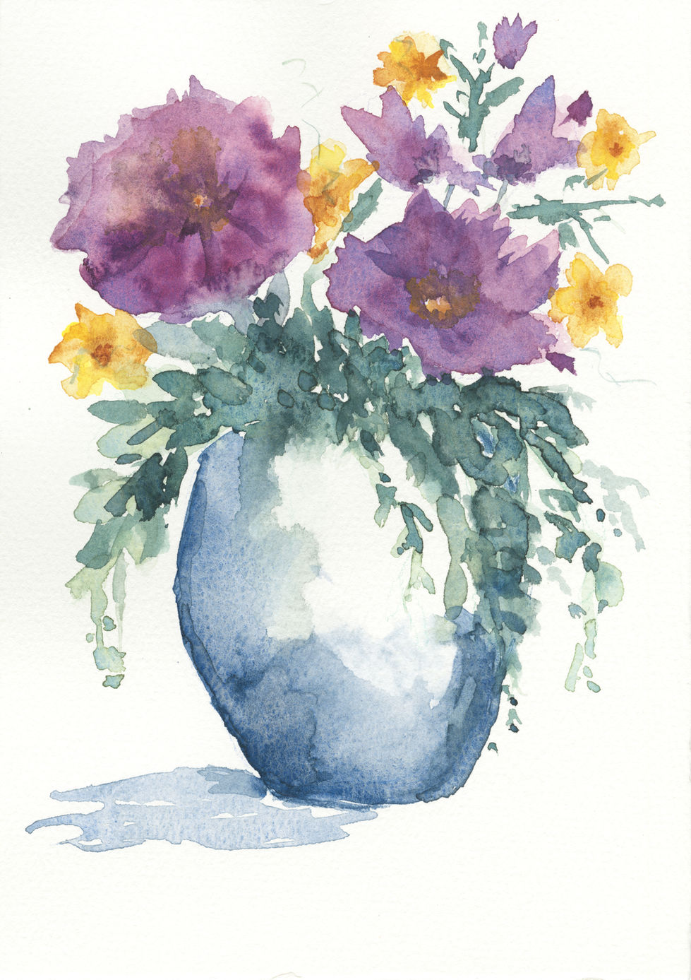 "Fleurs" watercolor