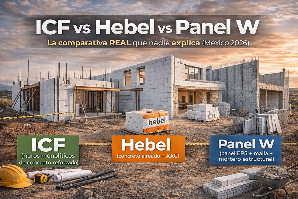 ICF vs Hebel vs Panel W: La comparativa REAL que nadie explica (México 2026)