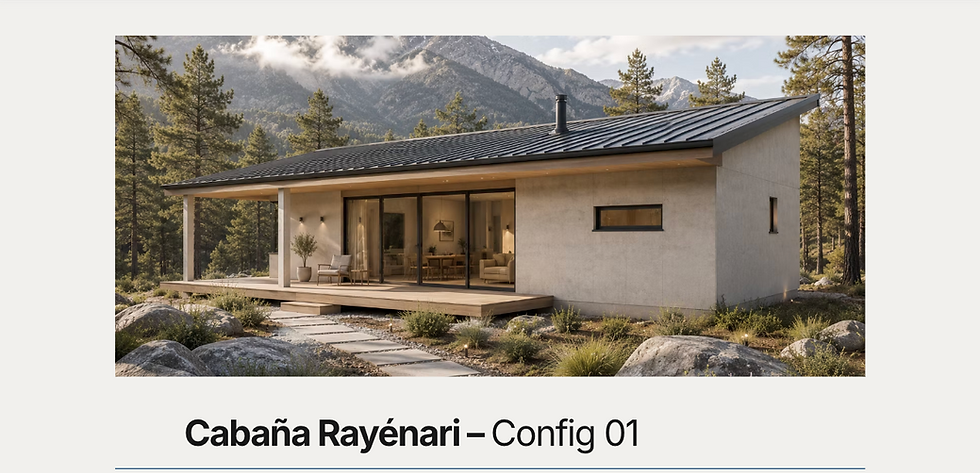 Cabaña Rayénari – Config 01
Sistema Integral ICF-15 | Losas StrongTop
Concepto
Desempeño eficiente.
Un espacio compacto no necesita más capacidad de la que su escala demanda. Necesita que cada decisión constructiva responda con precisión — sin complejidad innecesaria, sin resolver por separado lo que el sistema ya integra.
ICF-15 y StrongTop son nuestra elección para esta configuración. Juntos resuelven lo que la construcción convencional fragmenta — estructura, aislamiento y envolvente integrados en un solo sistema, sin improvisación de obra y sin puentes térmicos.
El resultado no es una mezcla de materiales resolviendo funciones individuales. Es la aplicación precisa de un sistema que demuestra que el confort, la eficiencia estructural y la durabilidad no dependen de la escala del proyecto, sino de la capacidad de una solución integral para resolver múltiples necesidades como una sola.