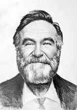 Pencil drawing "Robbie Williams" by Klaudia Wojciech, Polish artist based in UK. Dynamic portrait of the famous singer, pop culture art, South West UK.