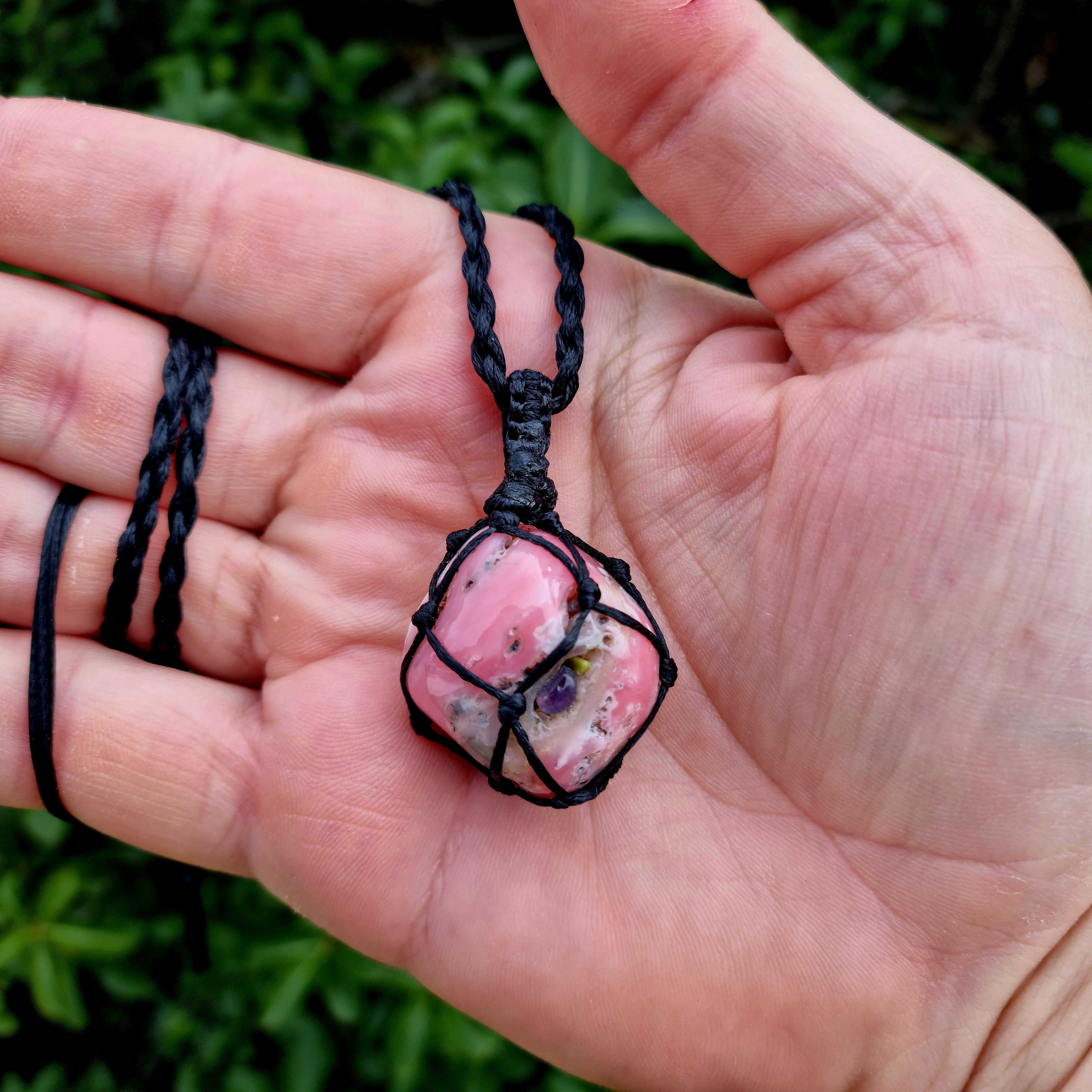 Pink Peruvian Opal Folk Talisman