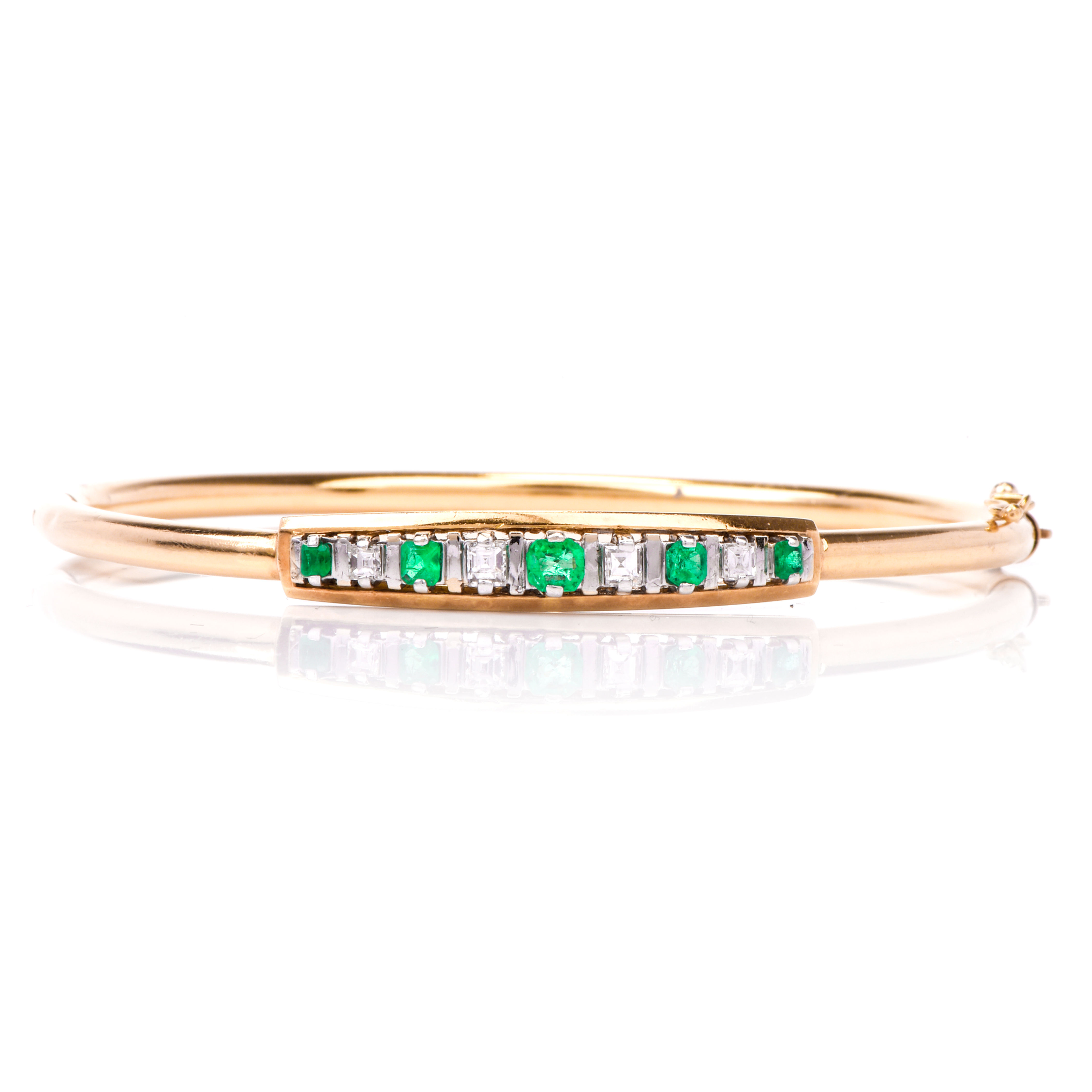 Vintage Emerald & Diamond Bangle