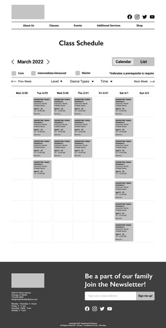 Visual Design, UX Design, UI Design, Case Study, Landing Page, May I Have This Dance, Chicago, Illinois, Dance Studio, Figma, Mid-Fi Prototype