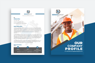 Company Profile and Letterhead for Dewatt Group construction company by Cheny Media - Digital Marketing Agency Port Elizabeth