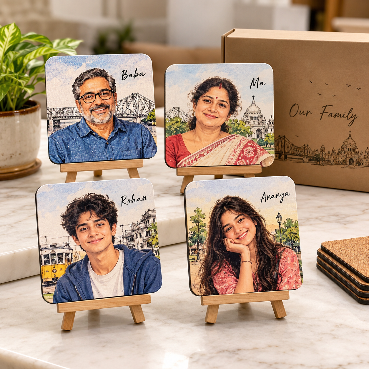 Personalized Family Coaster (Set of 4)