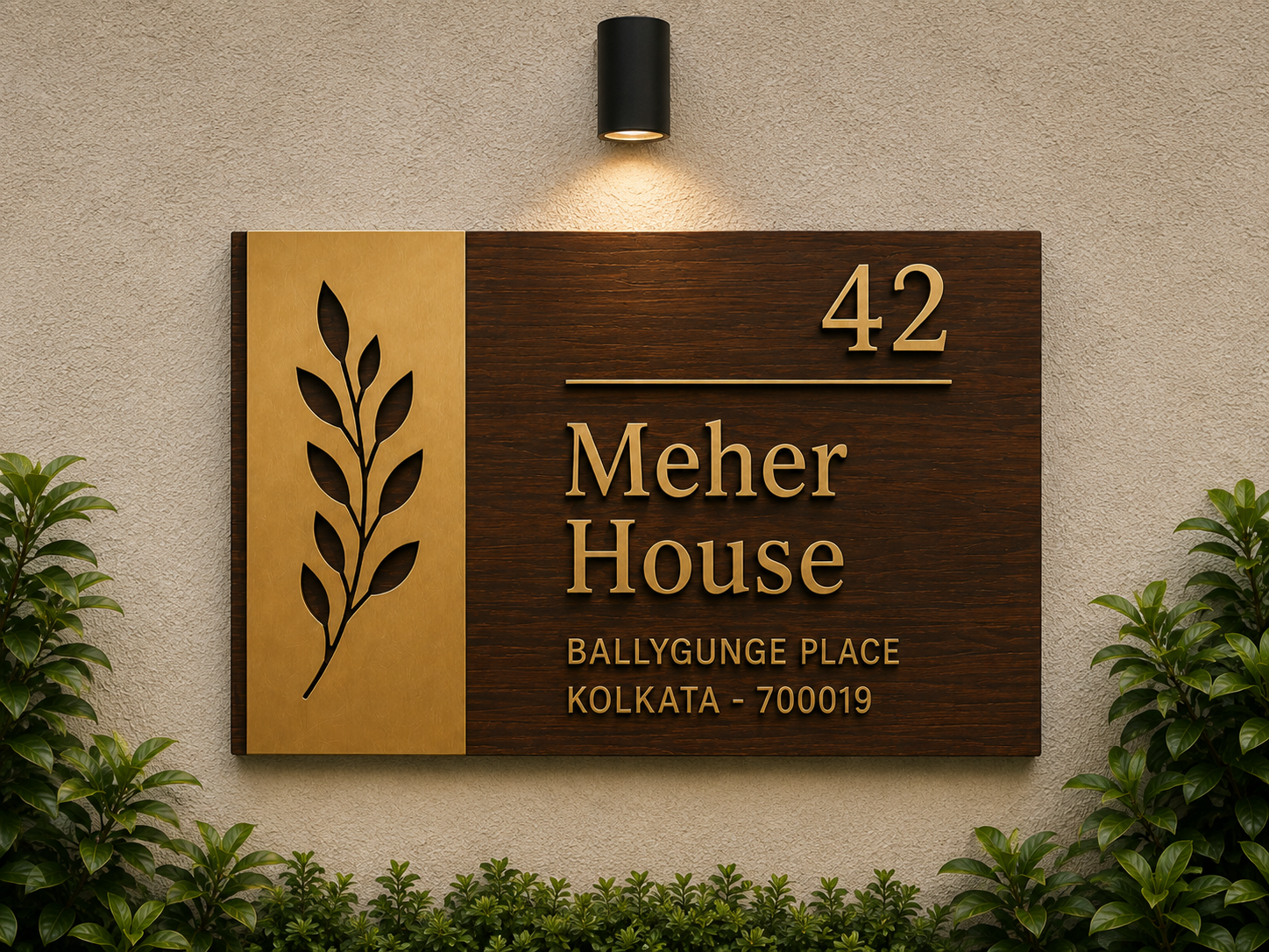 House Nameplate (Wood & Brass)