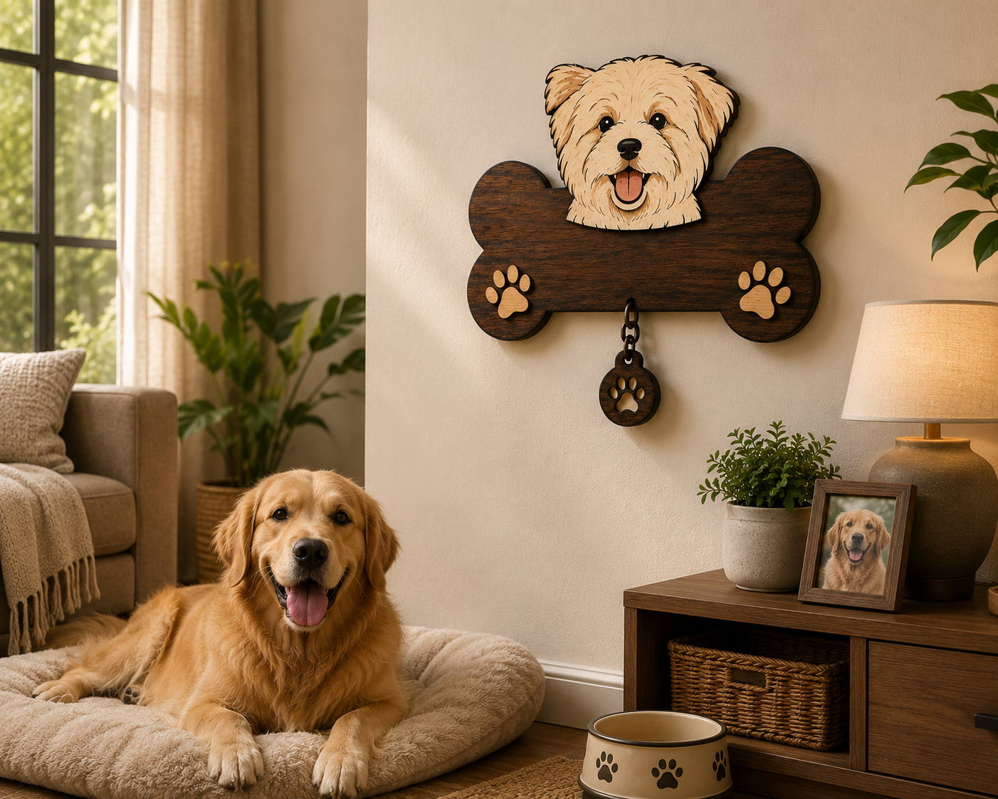 Personalized Bone-Shaped Pet Name Plaque