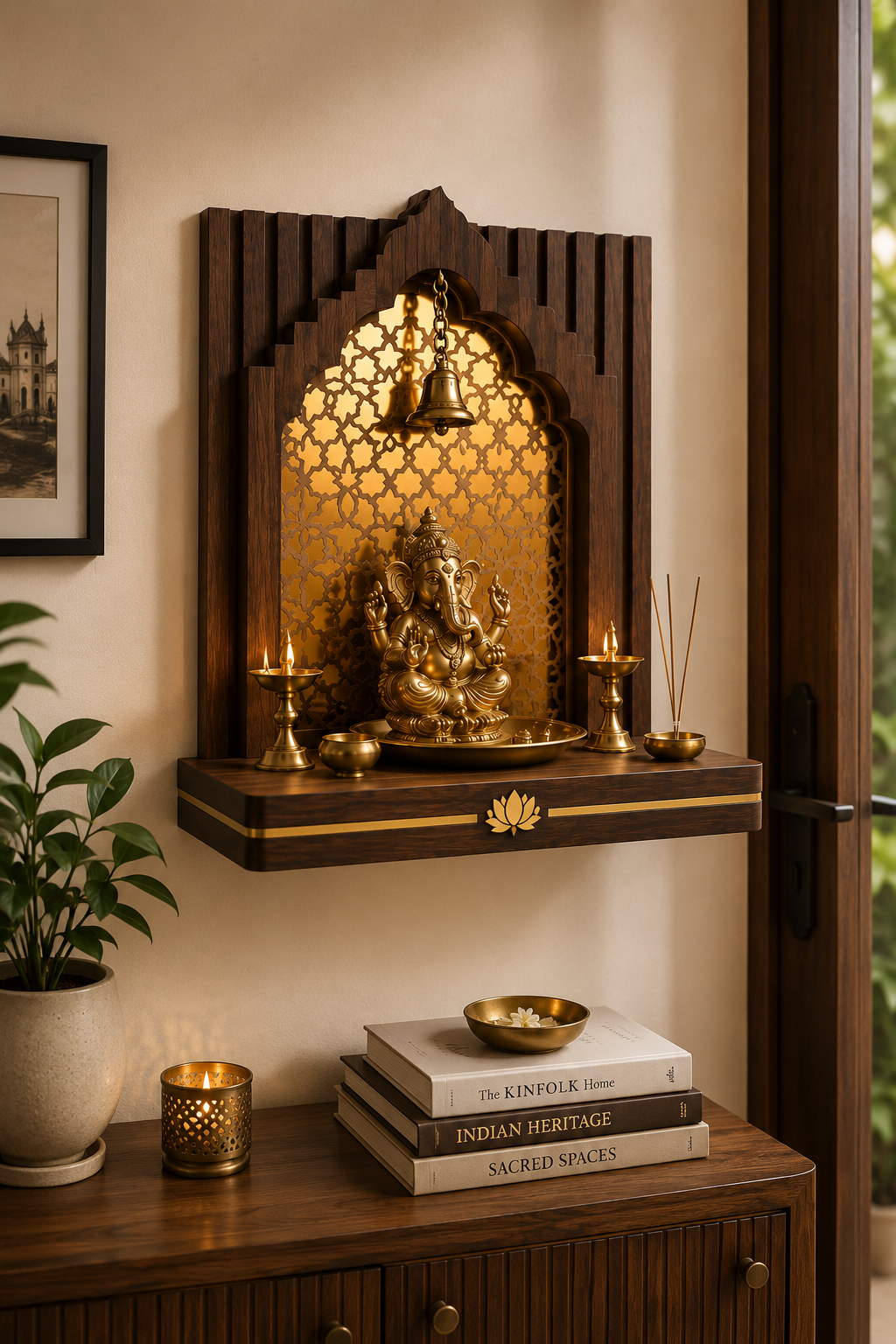 Heritage Mandir & Pooja Ledge – Wall Mounted Temple