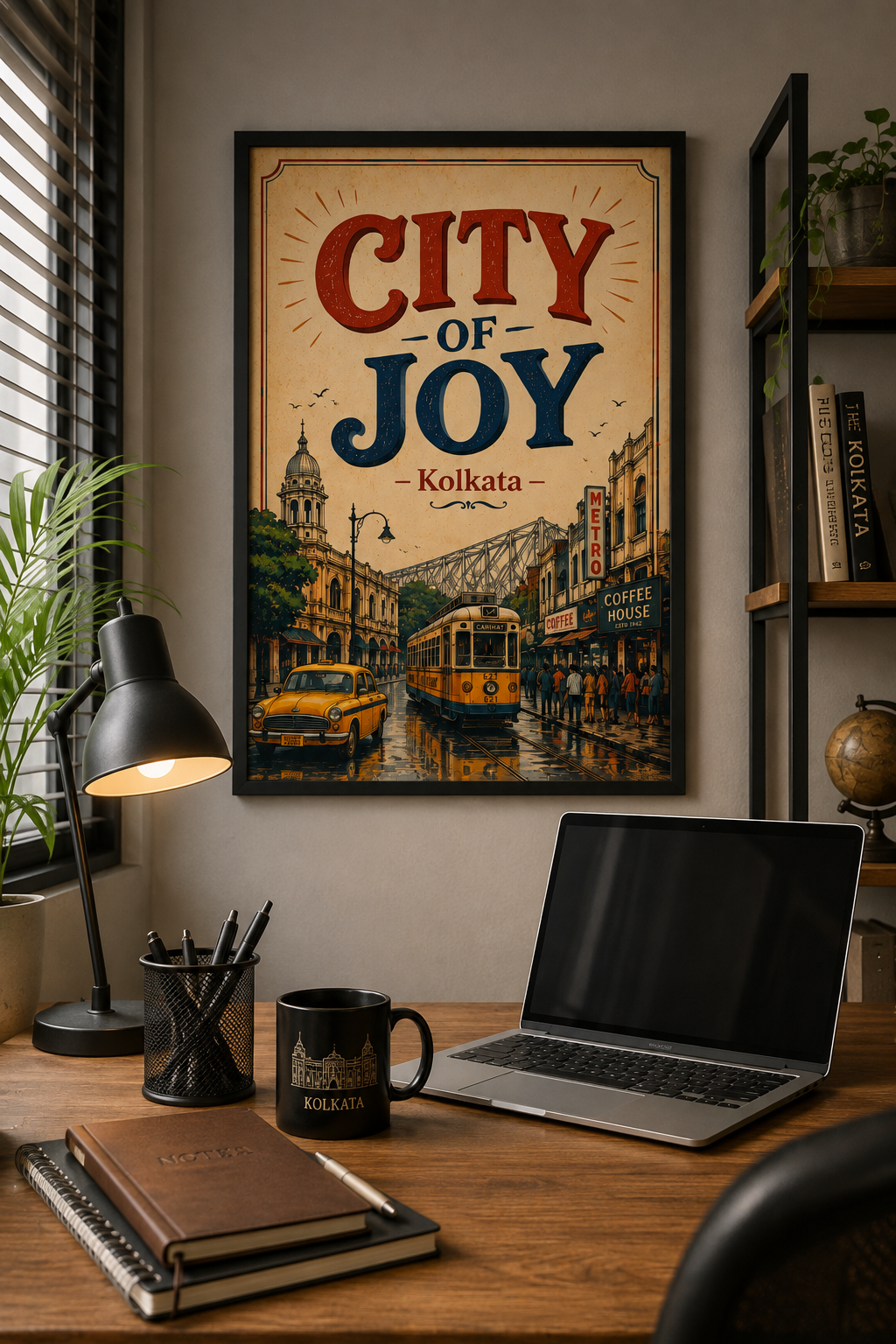 City of Joy Kolkata Vintage Wall Art Frame