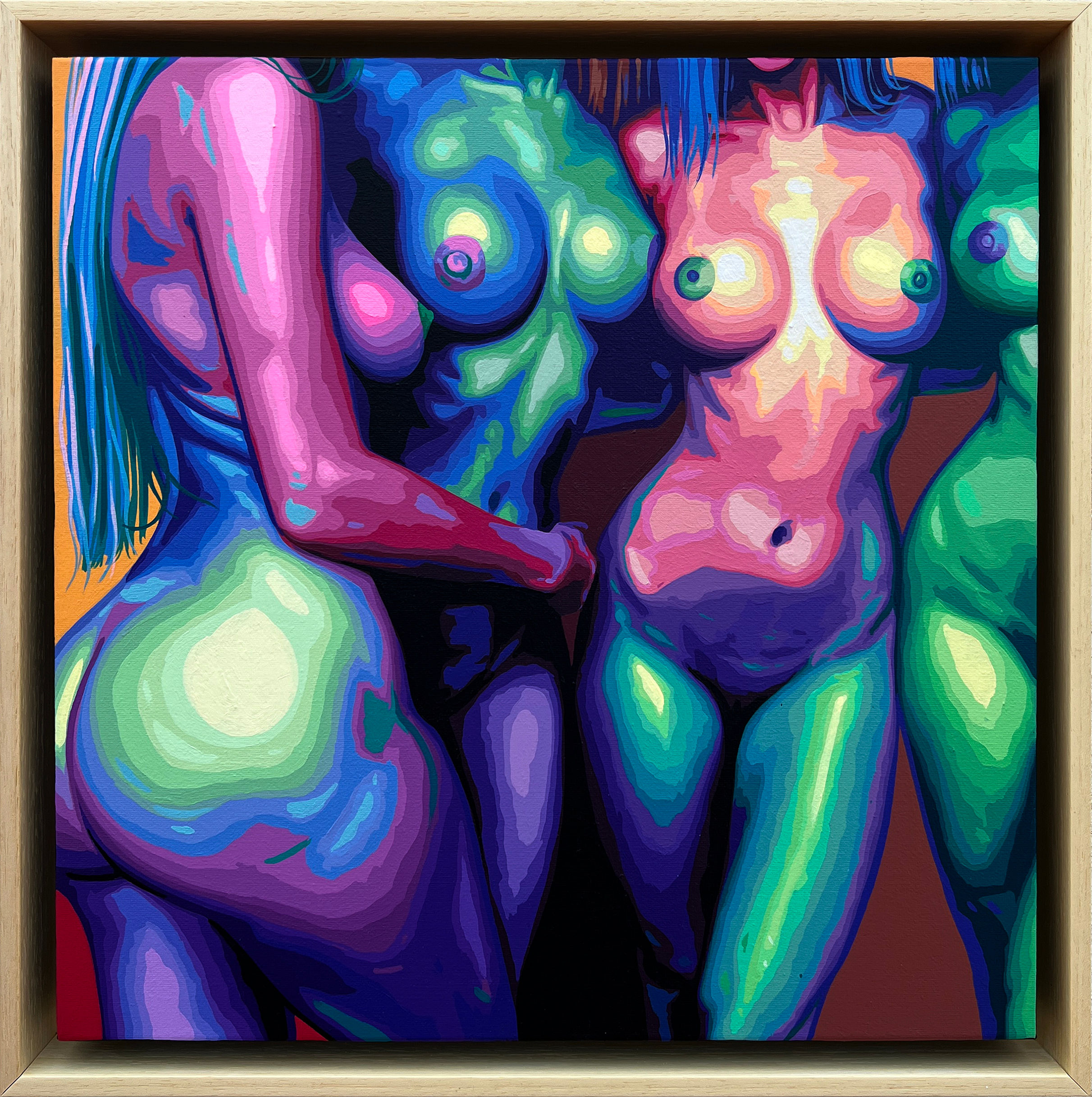 Planta 990 – De Sol en Sol, peinture originale 2025 de Frank Arias 🇪🇸, acrylique et bombe sur toile 40×40 cm, série Planta,