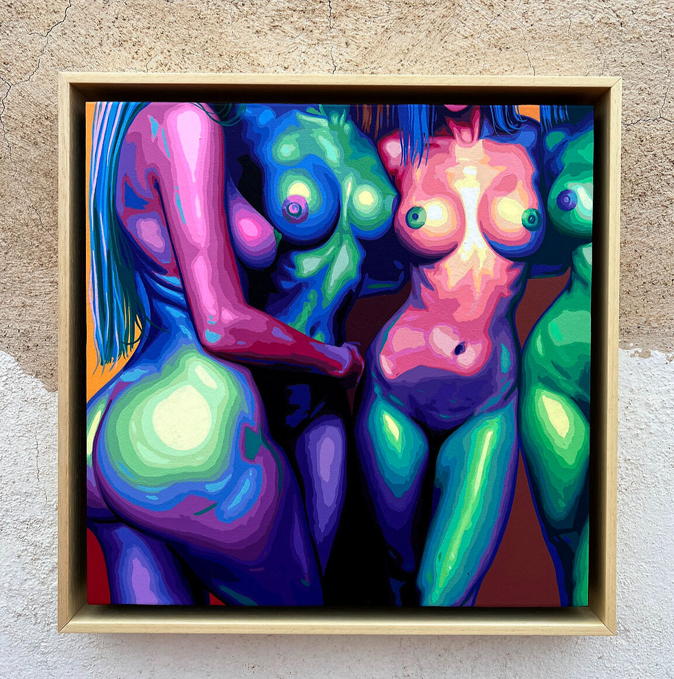 Miniature : Planta 990 – De Sol en Sol, peinture originale 2025 de Frank Arias 🇪🇸, acrylique et bombe sur toile 40×40 cm, série Planta,