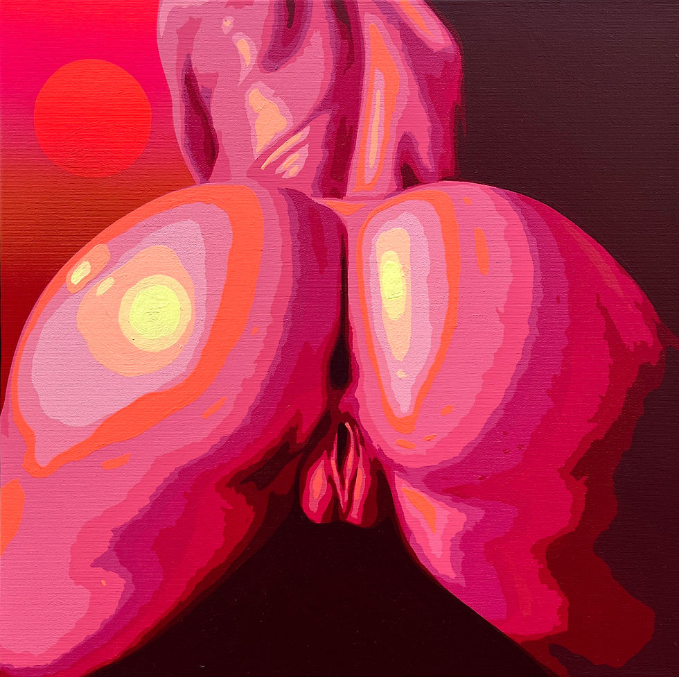 Montañas Alucinógenas pop art erotique original de Frank Arias sur toile 40 x 40 cm