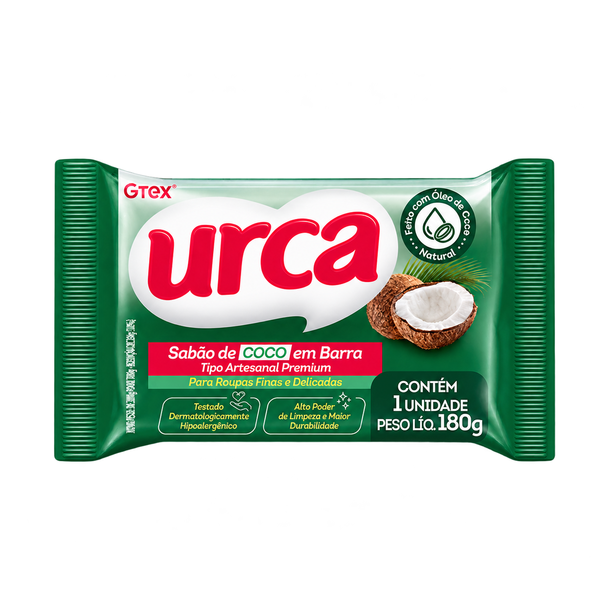 Sabão em pedra de coco Urca 180 g