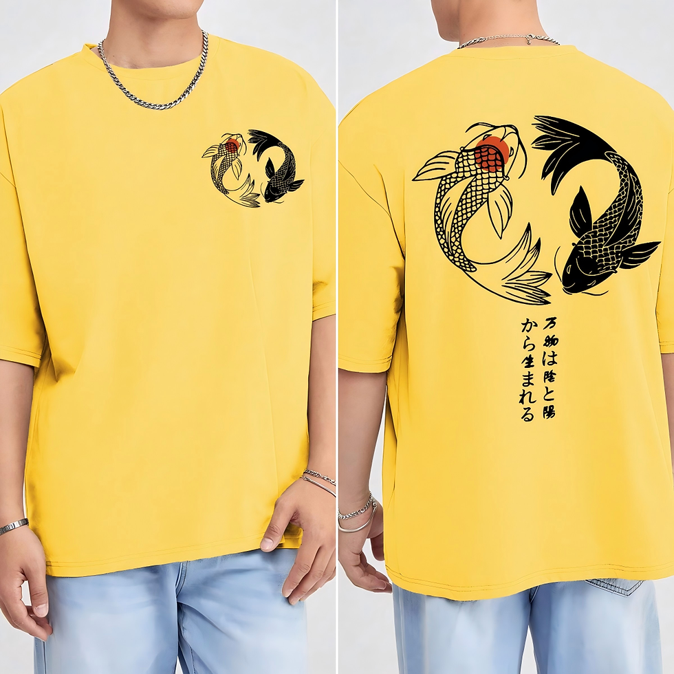 Miniatura: Japonês koi harajuku ilustração padrão camiseta masculina verão casual t ca