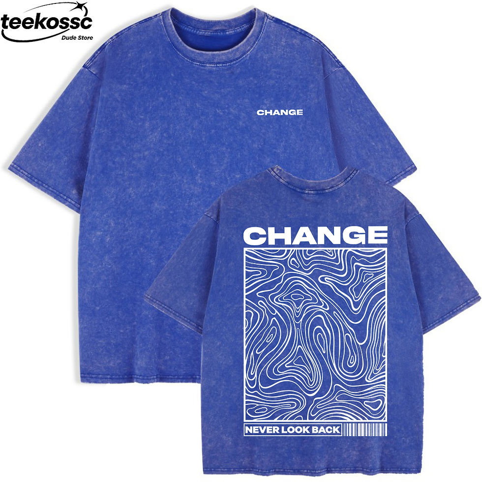 Miniatura: Change nunca olhar para trás impresso lavado camisetas das mulheres algodão ov