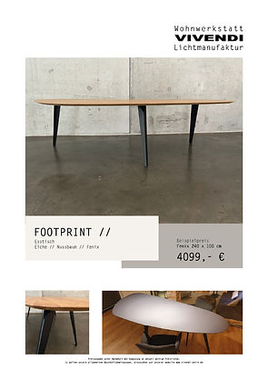 Deckblatt des Produktblattes für den Tisch "Footprint"