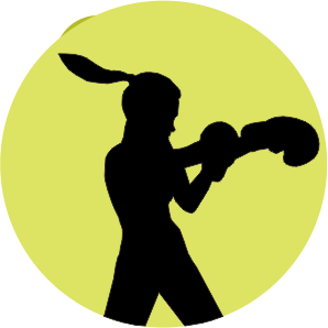 Logo mit boxender Frau