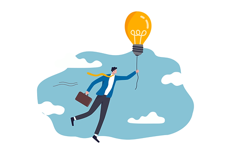 businessman holding light bulb floating balloon flying high in the sky.jpeg