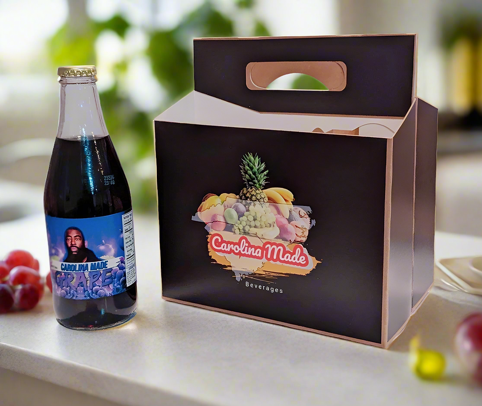Carolina Made beverages bottled drink and carrier box