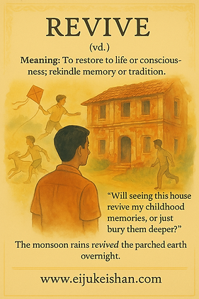 Vocabulary Card 2 REVIVE (v) Meaning_ To restore to life or consciousness; rekindle memory