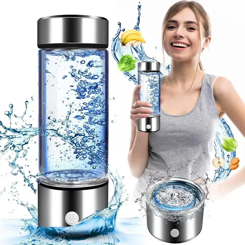 Hydrogen-Rich Water Cup Electric Water Generator Bottle Dual Chamber Filter Cups