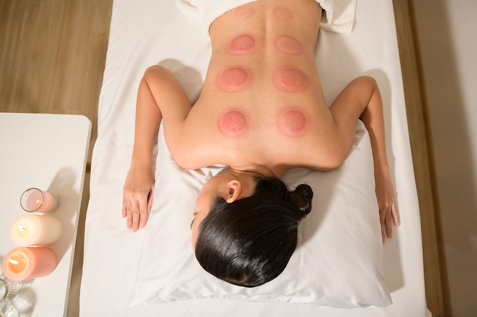 Woman with Cupping Marks