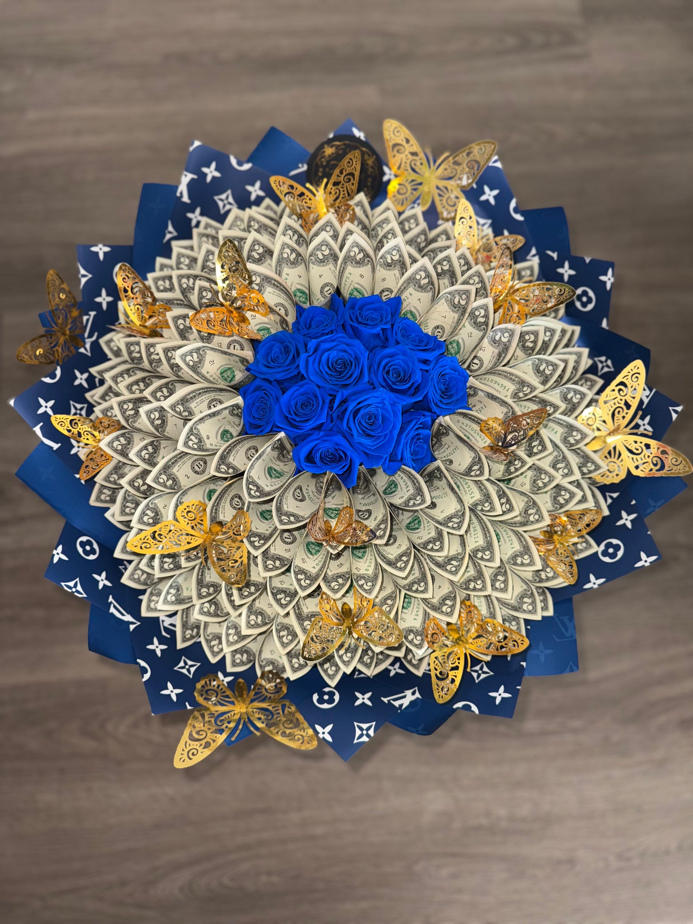 Blue Large Ramo Buchón Circle Center