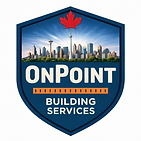 OnPoint Building Services logo for commercial cleaning, facility management, and disaster restoration services in Mississauga, Toronto, and the GTA