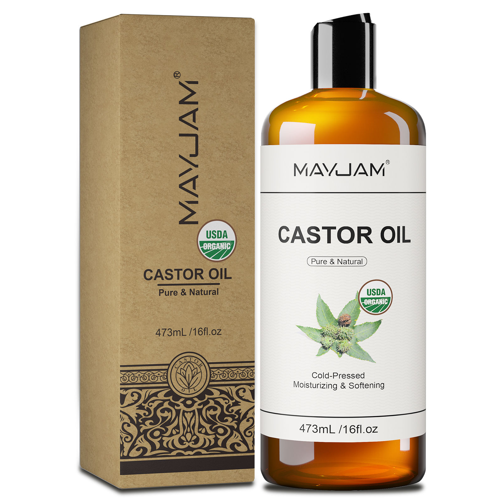 Organic Cold-Pressed Castor Oil for Massage & Skin