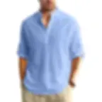 Thumbnail: New Long Sleeve Henley Shirt Men Cotton Lightweight T-Shirts Men Breathable