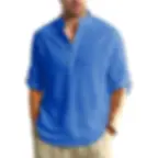Thumbnail: New Long Sleeve Henley Shirt Men Cotton Lightweight T-Shirts Men Breathable
