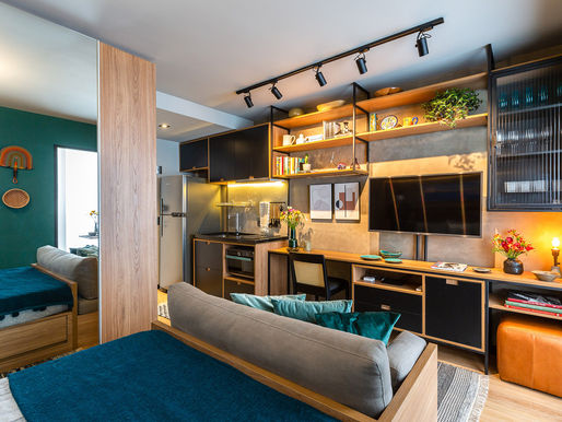Projeto de interiores para estúdio de 26 m²